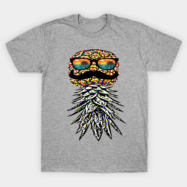 Upside Down Pineapple Summer Mustache T-Shirt by musicanytime